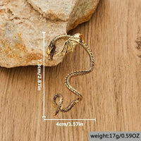 Thumbnail for Gothic Antique Dragon Ear Cuff Climber Crawler Wrap Earring - ArtGalleryZen
