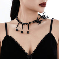 Thumbnail for Gothic Crystal Beaded Spider Tassel Necklace - ArtGalleryZen