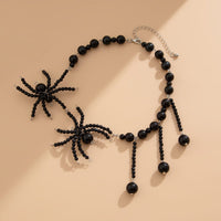 Thumbnail for Gothic Crystal Beaded Spider Tassel Necklace - ArtGalleryZen