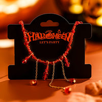 Thumbnail for Gothic Crystal Tassel Blood Drop Halloween Choker Necklace - ArtGalleryZen