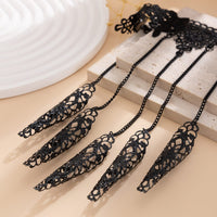 Thumbnail for Gothic Floral Lace Five Finger Armor Nails Mittens Bracelet - ArtGalleryZen