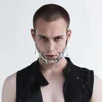 Thumbnail for Gothic Hip Hop Glamorous Metallic Face Mask - ArtGalleryZen