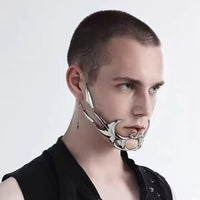 Thumbnail for Gothic Hip Hop Glamorous Metallic Face Mask - ArtGalleryZen
