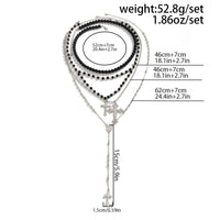 Thumbnail for Gothic Layered Cross Long Ball Chain Y Necklace Set - ArtGalleryZen