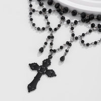 Thumbnail for Gothic Layered Cross Pendant Crystal Chain Choker Necklace - ArtGalleryZen