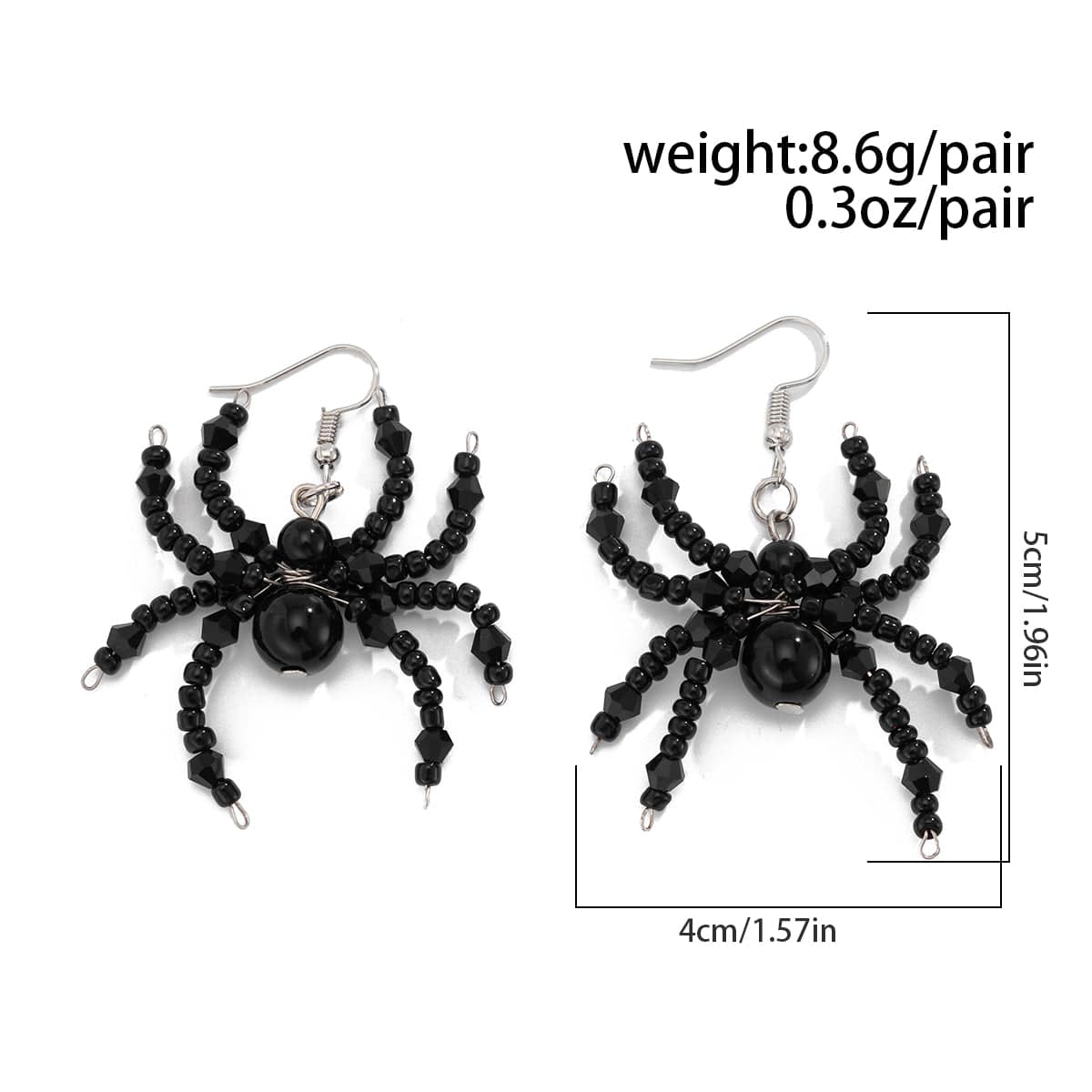 Gothic Layered Crystal Beaded Spider Necklace Earrings - ArtGalleryZen