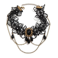 Thumbnail for Gothic Layered Crystal Inlaid Floral Lace Arm Chain - ArtGalleryZen