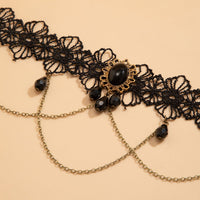 Thumbnail for Gothic Layered Crystal Inlaid Floral Lace Arm Chain - ArtGalleryZen