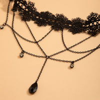 Thumbnail for Gothic Layered Rhinestone Crystal Charm Elastic Lace Thigh Leg Chain - ArtGalleryZen