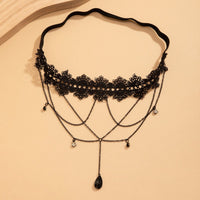 Thumbnail for Gothic Layered Rhinestone Crystal Charm Elastic Lace Thigh Leg Chain - ArtGalleryZen