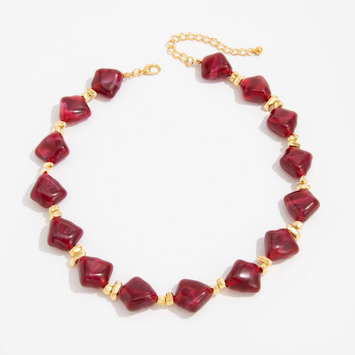 Gradient Irregular Resin Beaded Necklace Bracelet - ArtGalleryZen
