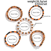 Thumbnail for Halloween 5Pcs Pumpkin Charm Pearl Letter Clay Chain Bracelet Set - ArtGalleryZen