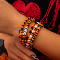 Thumbnail for Halloween 5Pcs Pumpkin Charm Pearl Letter Clay Chain Bracelet Set - ArtGalleryZen