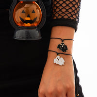 Thumbnail for Halloween Cute Ghost Pendant Wax Cord Bracelet Set - ArtGalleryZen