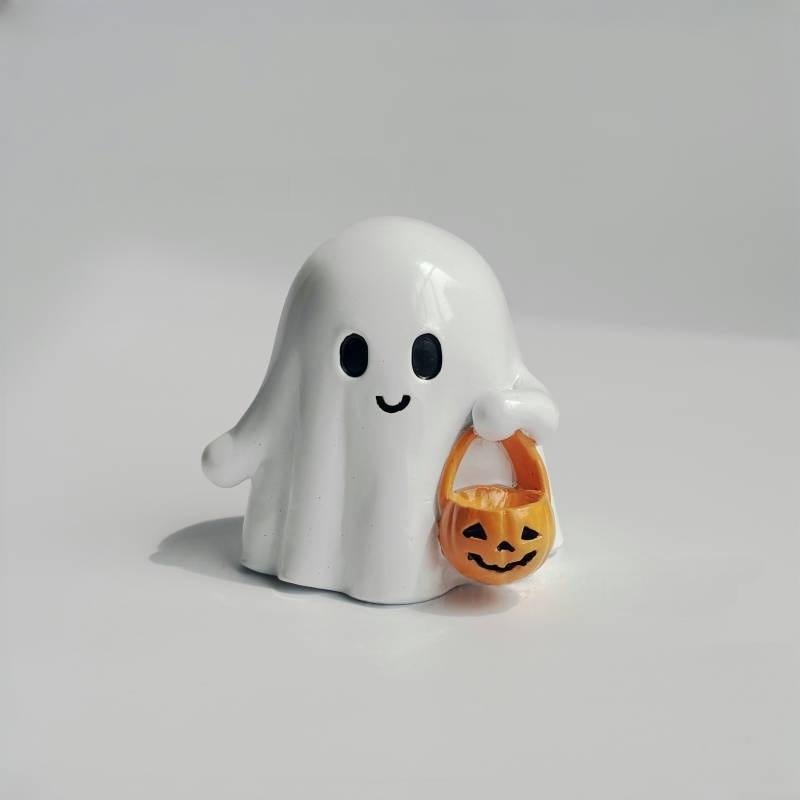 Halloween Cute Middle Finger Ghost Light Up Statue - ArtGalleryZen