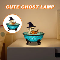 Thumbnail for Halloween Ghost Bubble Bath Tiffany Lamp Night Light - ArtGalleryZen