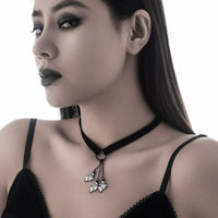 Thumbnail for Halloween Ghost Pendant Velvet Necklace - ArtGalleryZen