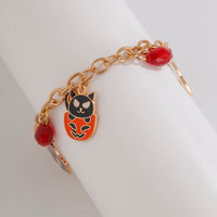 Thumbnail for Halloween Theme Pumpkin Ghost Skeleton Charm Crystal Tassel Bracelet - ArtGalleryZen