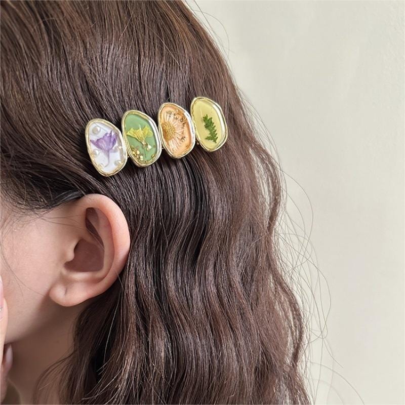 Handmade Baroque Sweet Floral Amber Hair Clip - ArtGalleryZen