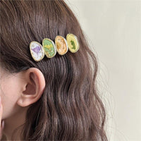 Thumbnail for Handmade Baroque Sweet Floral Amber Hair Clip - ArtGalleryZen
