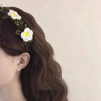 Thumbnail for Handmade Crochet Flower Hair Band - ArtGalleryZen