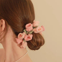 Thumbnail for Handmade Crochet Lily Of The Valley Chignon Hair Band - ArtGalleryZen