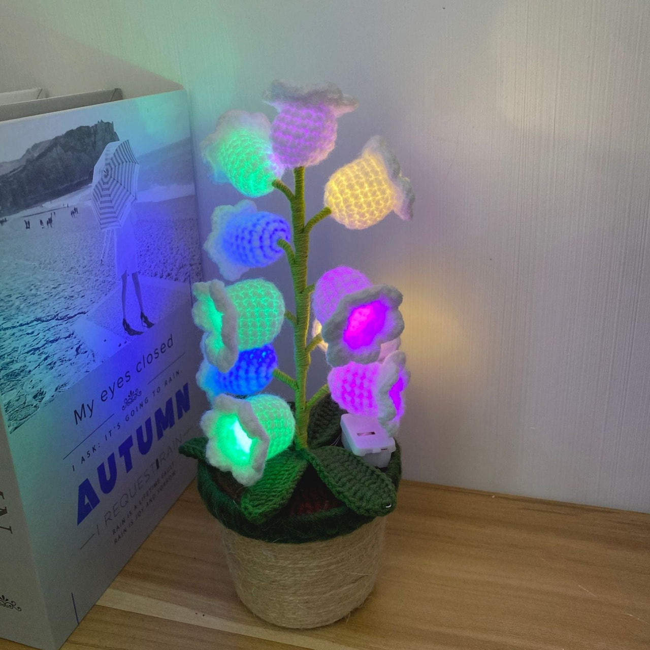 Handmade Crochet Lily Of The Valley Night Light - ArtGalleryZen