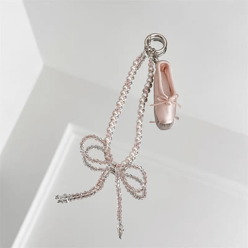 Handmade Crystal Seed Bead Pearl Dance Theatrical Phone Strap - ArtGalleryZen
