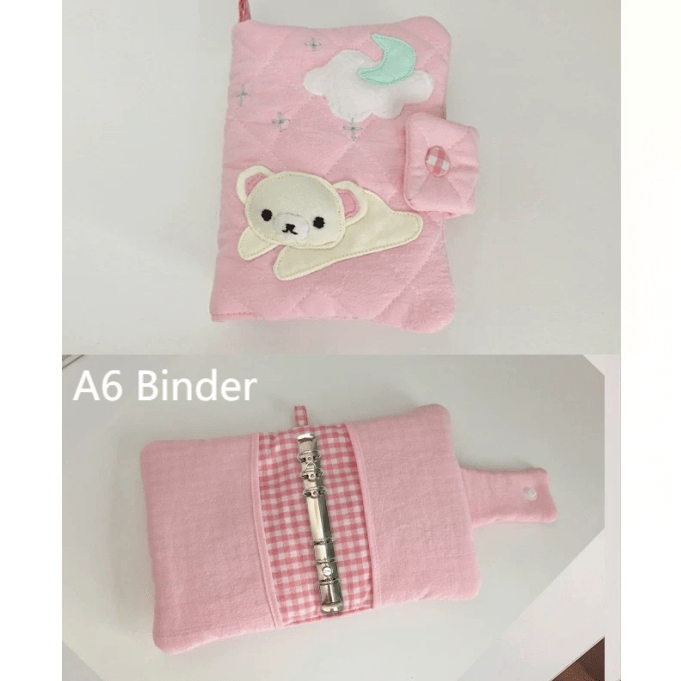 Handmade Cute Korilakkuma A5 A6 Fabric Binder Cover - ArtGalleryZen