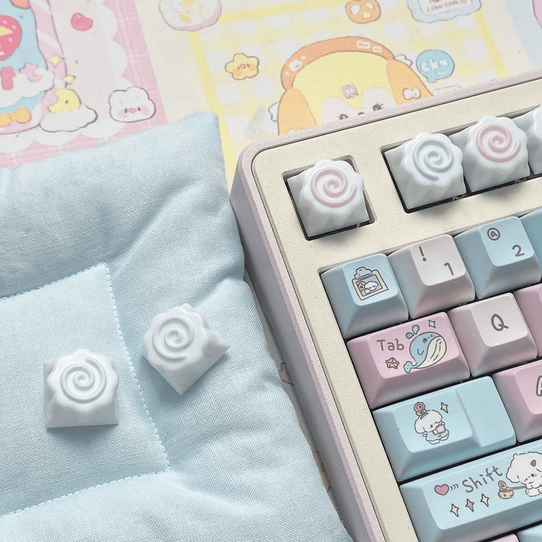 Handmade Cute Narutomaki DIY Keyboard Accessories Resin Keycap - ArtGalleryZen
