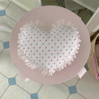 Thumbnail for Handmade Heart Lace Fabric Removable Pillow Coaster - ArtGalleryZen