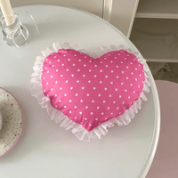 Thumbnail for Handmade Heart Lace Fabric Removable Pillow Coaster - ArtGalleryZen