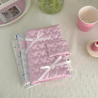 Thumbnail for Handmade Heart Satin Bowknot A6 Fabric Book Cover - ArtGalleryZen