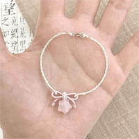 Thumbnail for Handmade Natural Chalcedony Stone Bowknot Star Bracelet - ArtGalleryZen