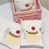 Thumbnail for Handmade Pudding Dessert A6 B6 A5 Fabric Book Cover - ArtGalleryZen