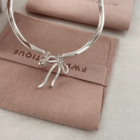 Thumbnail for Handmade Silver Ribbon Bangle Bracelet - ArtGalleryZen