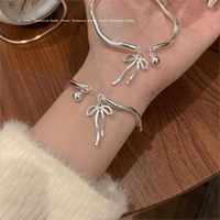 Thumbnail for Handmade Silver Ribbon Bangle Bracelet - ArtGalleryZen
