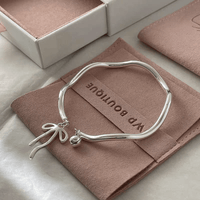 Thumbnail for Handmade Silver Ribbon Bangle Bracelet - ArtGalleryZen
