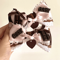 Thumbnail for Handmade Strawberry Chocolate Ribbon Bowknot Hair Clip - ArtGalleryZen