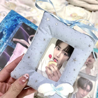 Thumbnail for Handmade Wing Star Fabric Photocard Holder Keychain Kpop Card Display - ArtGalleryZen