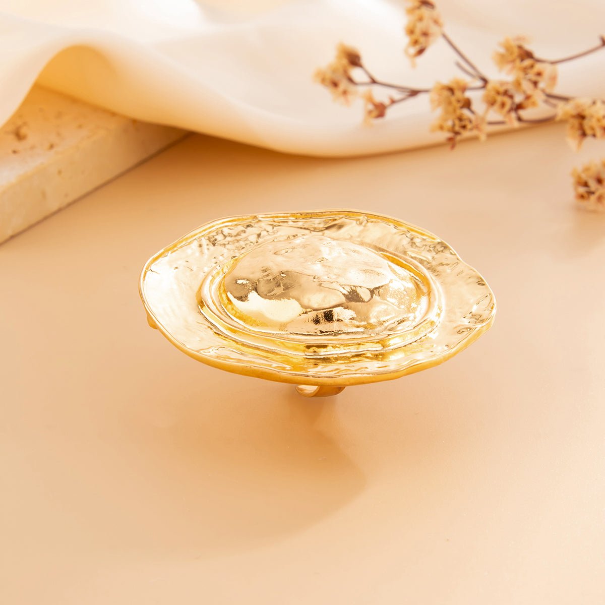 Hat Shaped Ring - Gold Silver Tone Statement Jewelry for Women - ArtGalleryZen