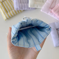 Thumbnail for Heart Stripe Fabric Photocard Holder Keychain Kpop Card Display Bag - ArtGalleryZen