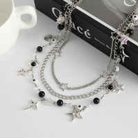 Thumbnail for Hip Hop Layered Star Pendant Acrylic Bead Trouser Chain - ArtGalleryZen