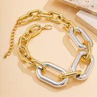 Thumbnail for Hip Hop Two Tone Chunky Cable Chain Choker Necklace - ArtGalleryZen