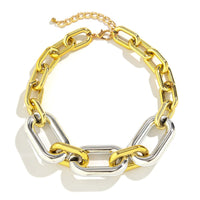 Thumbnail for Hip Hop Two Tone Chunky Cable Chain Choker Necklace - ArtGalleryZen