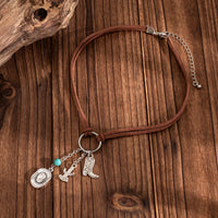 Thumbnail for Hippie Cactus Cowboy Hat Boots Pendant Velvet Necklace - ArtGalleryZen