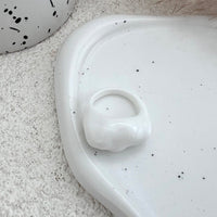 Thumbnail for Irregular Chunky Black And White Resin Ring - ArtGalleryZen
