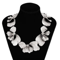 Thumbnail for Irregular Chunky Pleated Flower Petal Necklace - ArtGalleryZen