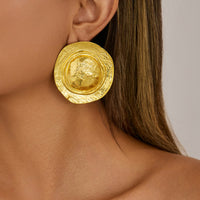 Thumbnail for Irregular Chunky Round Disk Stud Earrings - ArtGalleryZen