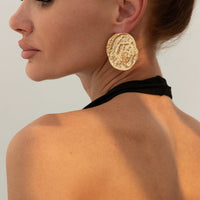 Thumbnail for Irregular Chunky Textured Oval Stud Earrings - ArtGalleryZen